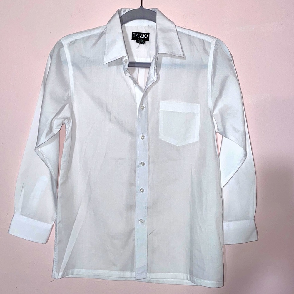 Tazio boys white button  down drees shirt size 12